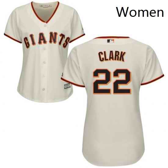 Womens Majestic San Francisco Giants 22 Will Clark Replica Cream Home Cool Base MLB Jersey